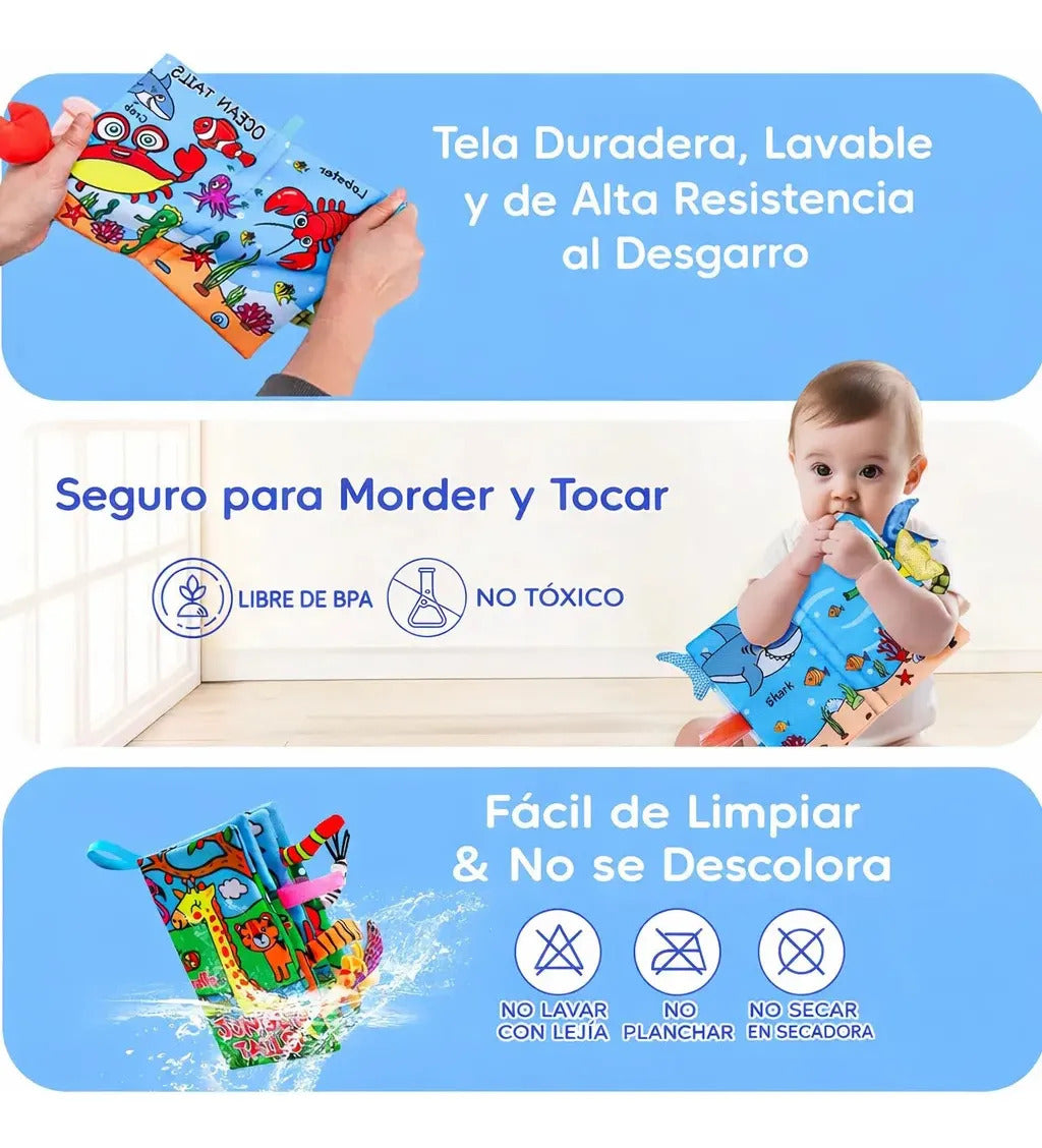 Libro Sensorial De Tela Para Bebé Diferentes Texturas Gav