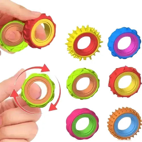 6 Anillos Sensoriales Giratorios Antiestrés Autismo Tea Tdah