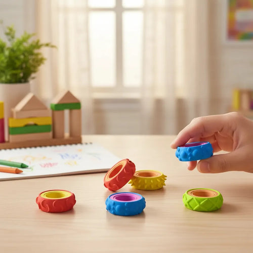 6 Anillos Sensoriales Giratorios Antiestrés Autismo Tea Tdah