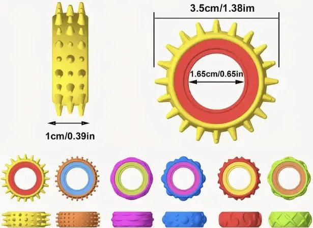 6 Anillos Sensoriales Giratorios Antiestrés Autismo Tea Tdah