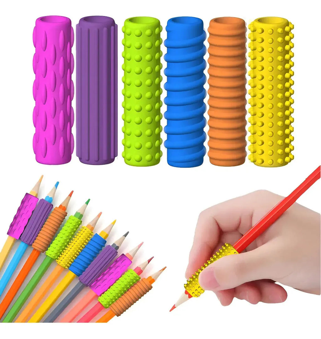 Set De Gomas Sensoriales Agarre Para Lápiz Niños Tea Autismo