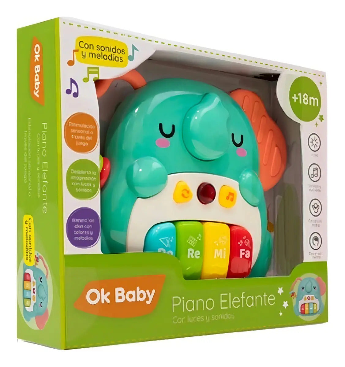 Piano Musical Bebe Elefantito, Juguete Sensorial Gav Import