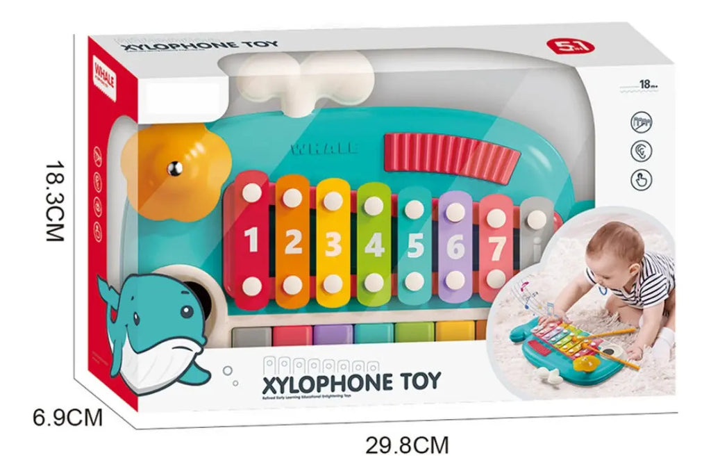 Xilofono Sensorial Interactivo 5 En 1 Para Bebé
