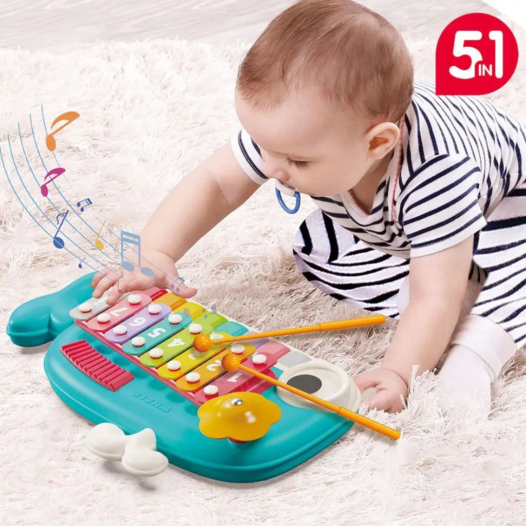 Xilofono Sensorial Interactivo 5 En 1 Para Bebé