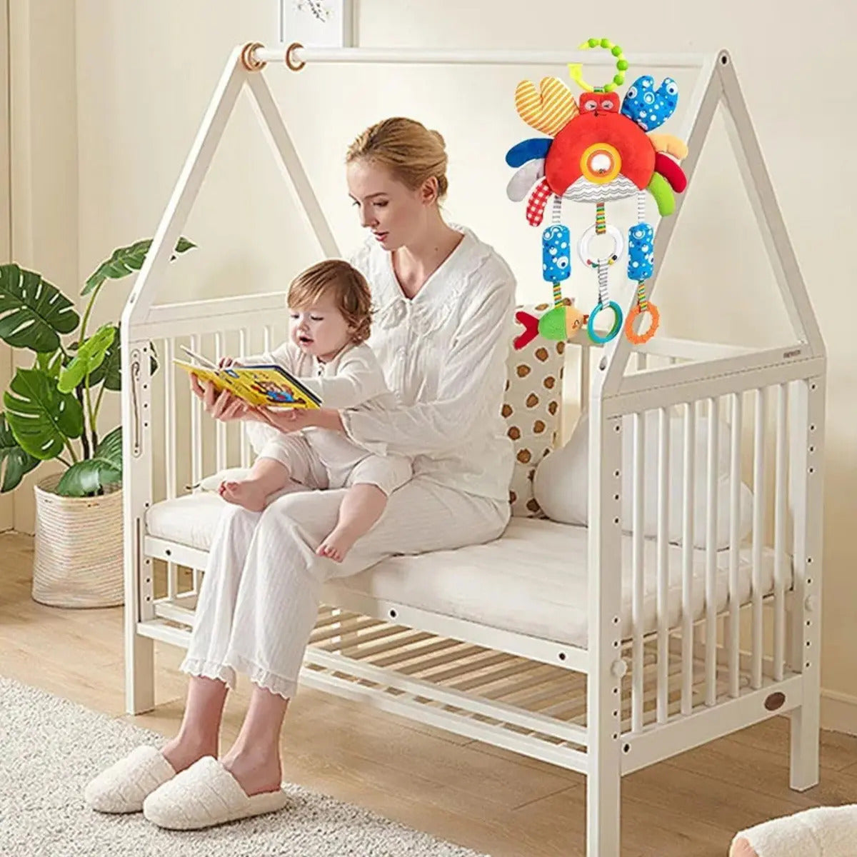 Juguete Sensorial Sonajero Bebe Coche, Cuna