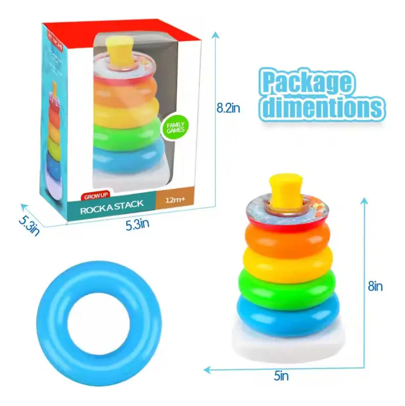 Juguete Para Bebes Torre Apilable Aros Didáctico Sensorial