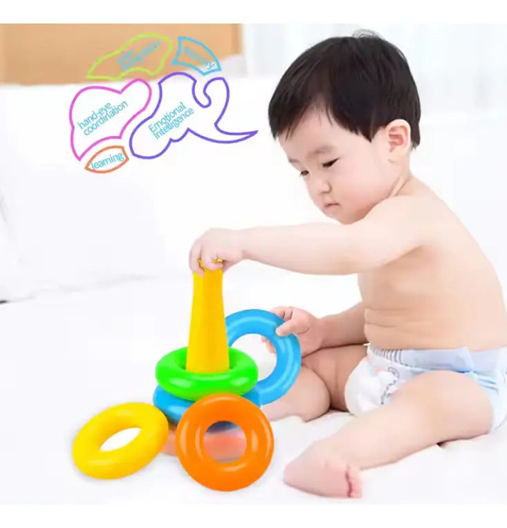 Juguete Para Bebes Torre Apilable Aros Didáctico Sensorial