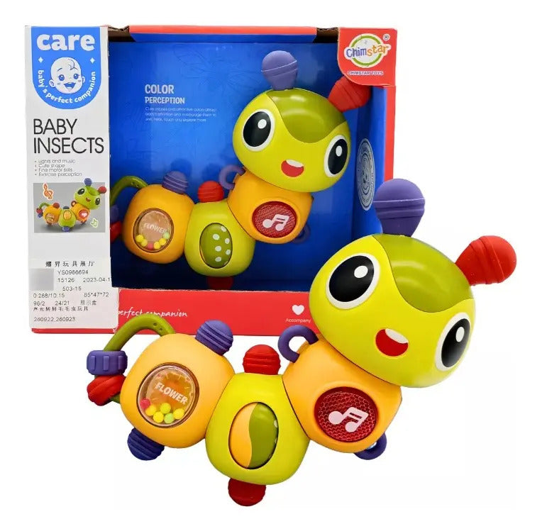 Sonajero Oruga Bebe Con Luz Y Musica Estimulación Sensorial