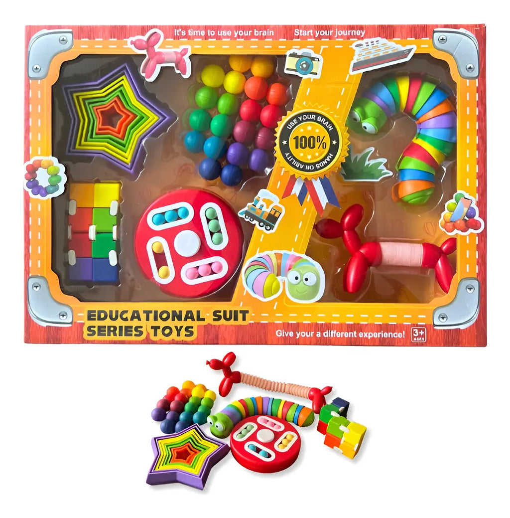 Kit/set Sensorial Educativo Antiestrés 6 Piezas Para Niños