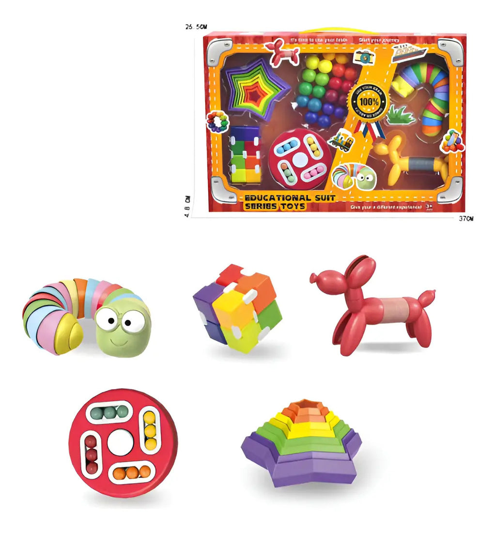Kit/set Sensorial Educativo Antiestrés 6 Piezas Para Niños