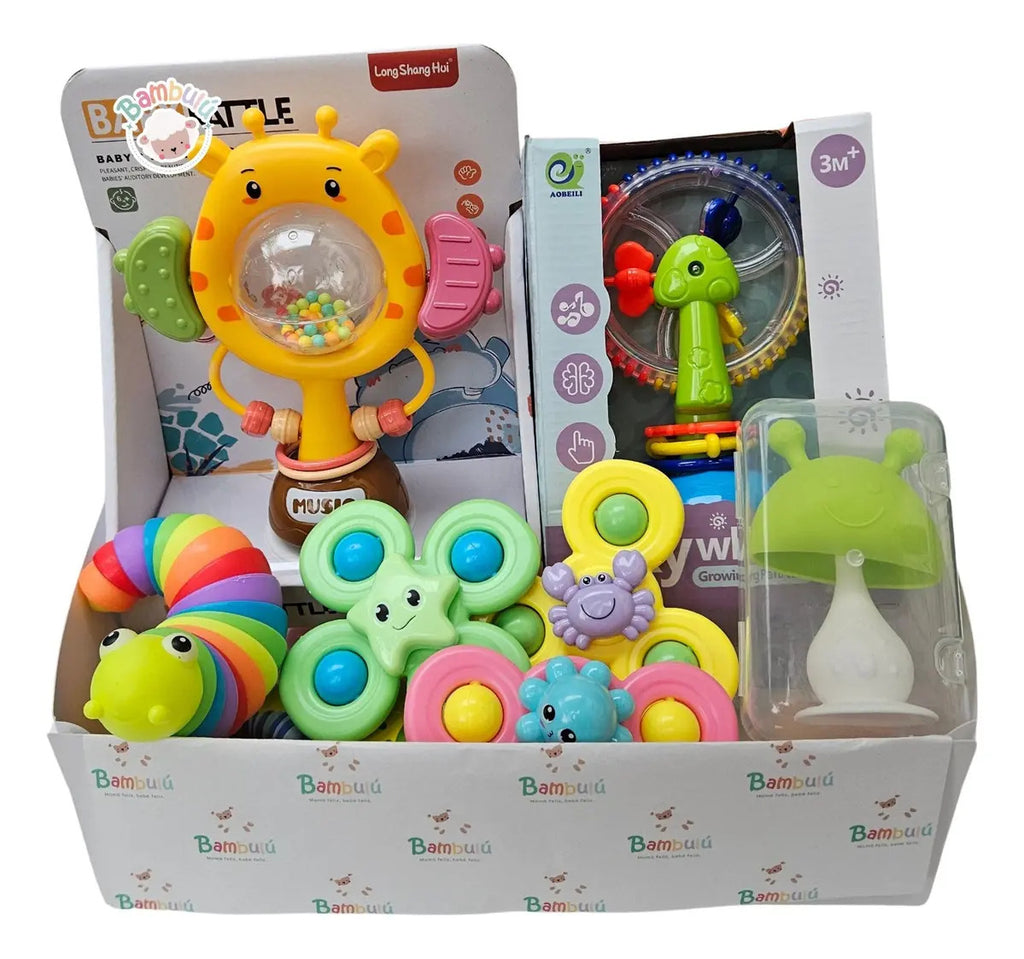 Kit Juguetes Sensoriales, Didácticos Sonajeros Bebe, Regalo