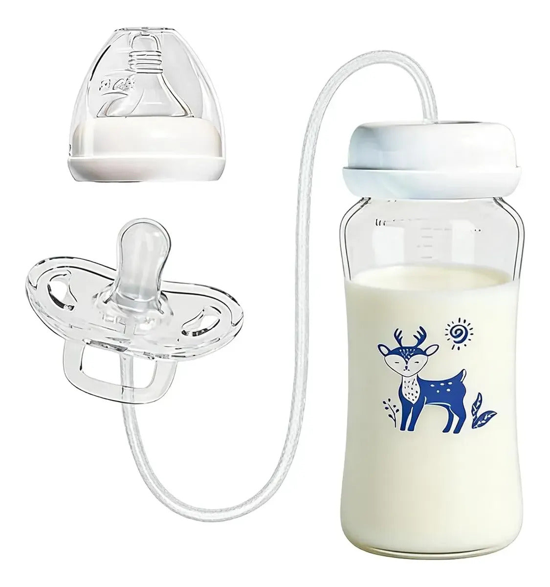 Mamadera Anticolicos Con Chupete 300ml Manos Libres 3 En 1