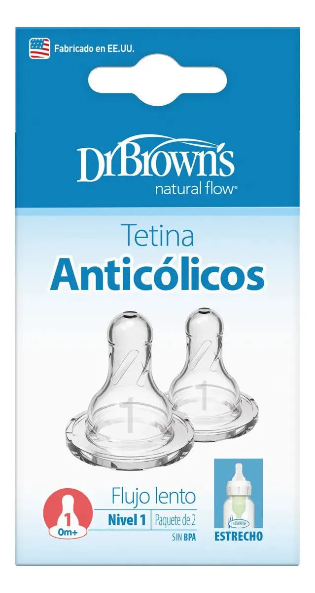 Pack 2 Tetinas Mamadera Estándar Dr. Brown´s Options 0m+