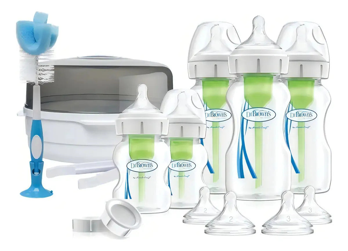 Kit De Mamaderas Dr Brown's Anticolicos + Esterilizador