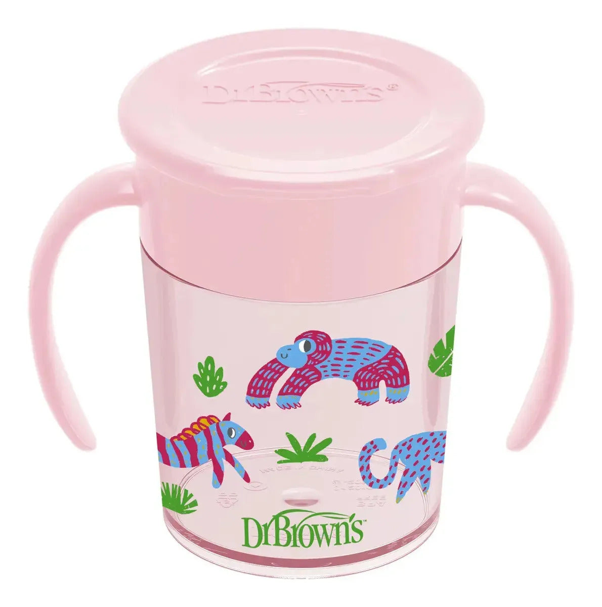 Vaso Entrenador 360 Antiderrame Dr Brown's 200ml Rosa +6m An