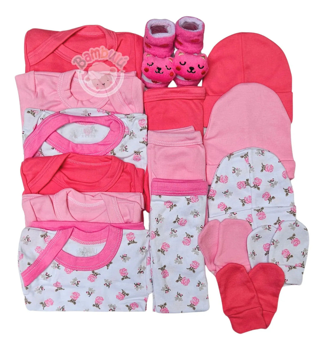 Pack Ajuar Bebe 100% Algodon 16 Piezas, Baby Shower