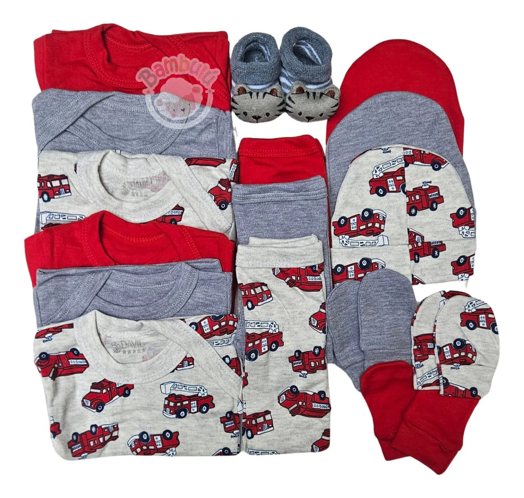 Pack Ajuar Bebe 100% Algodon 16 Piezas, Baby Shower