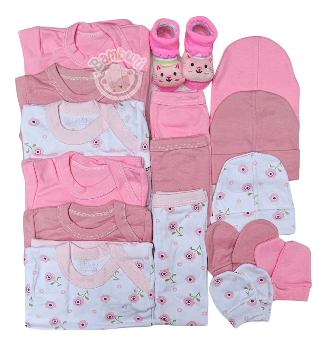 Pack Ajuar Bebe 100% Algodon 16 Piezas, Baby Shower