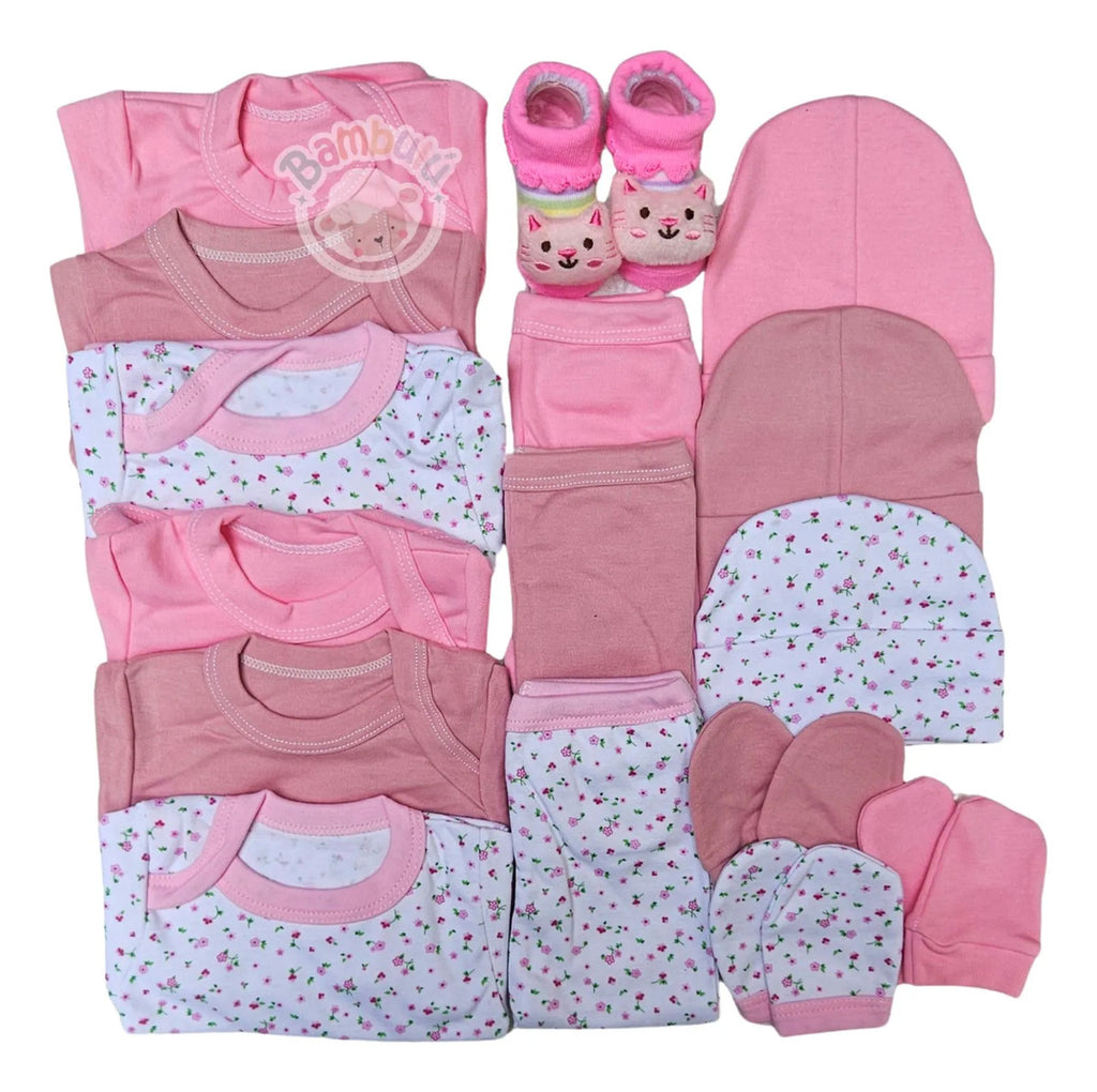 Pack Ajuar Bebe 100% Algodon 16 Piezas, Baby Shower
