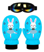 Guantes Mitones + Antiparras Para Nieve Niños De 1 A 5 Años
