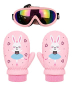 Guantes Mitones + Antiparras Para Nieve Niños De 1 A 5 Años