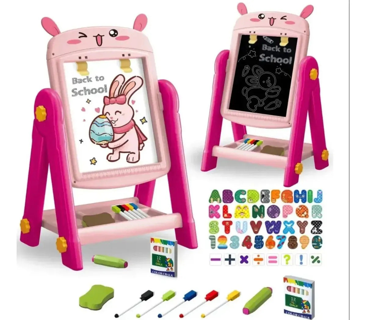 Pizarra Atril Infantil Diseño Dinosaurio Con Tizas Y Borrado