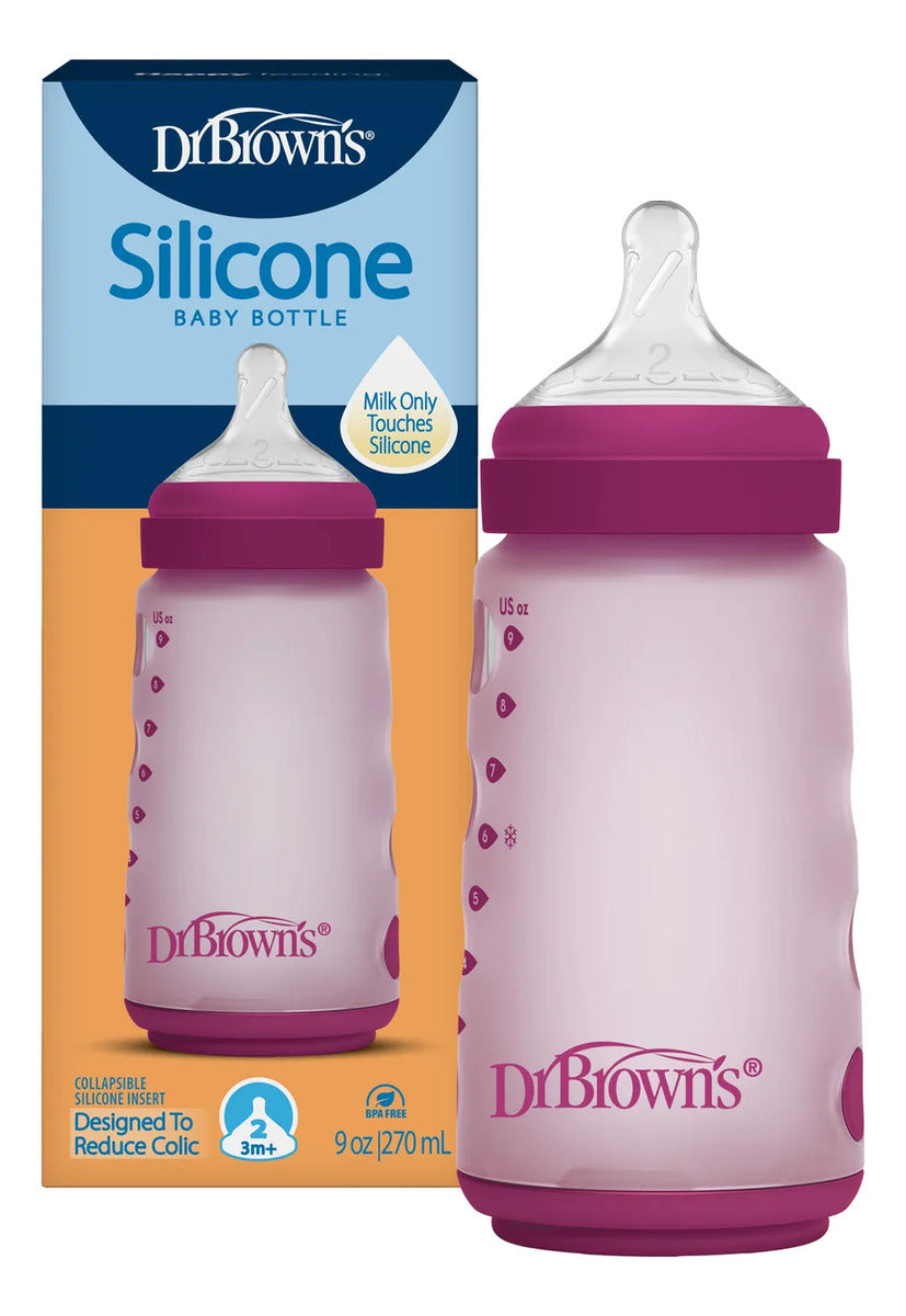 Mamadera Anticólico Silicona Boca Ancha Dr. Brown's 270ml