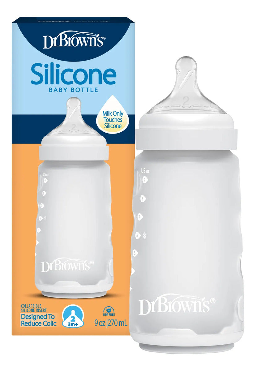 Mamadera Anticólico Silicona Boca Ancha Dr. Brown's 270ml