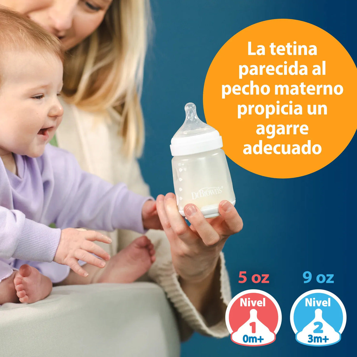 Mamadera Anticólico Silicona Boca Ancha Dr. Brown's 270ml
