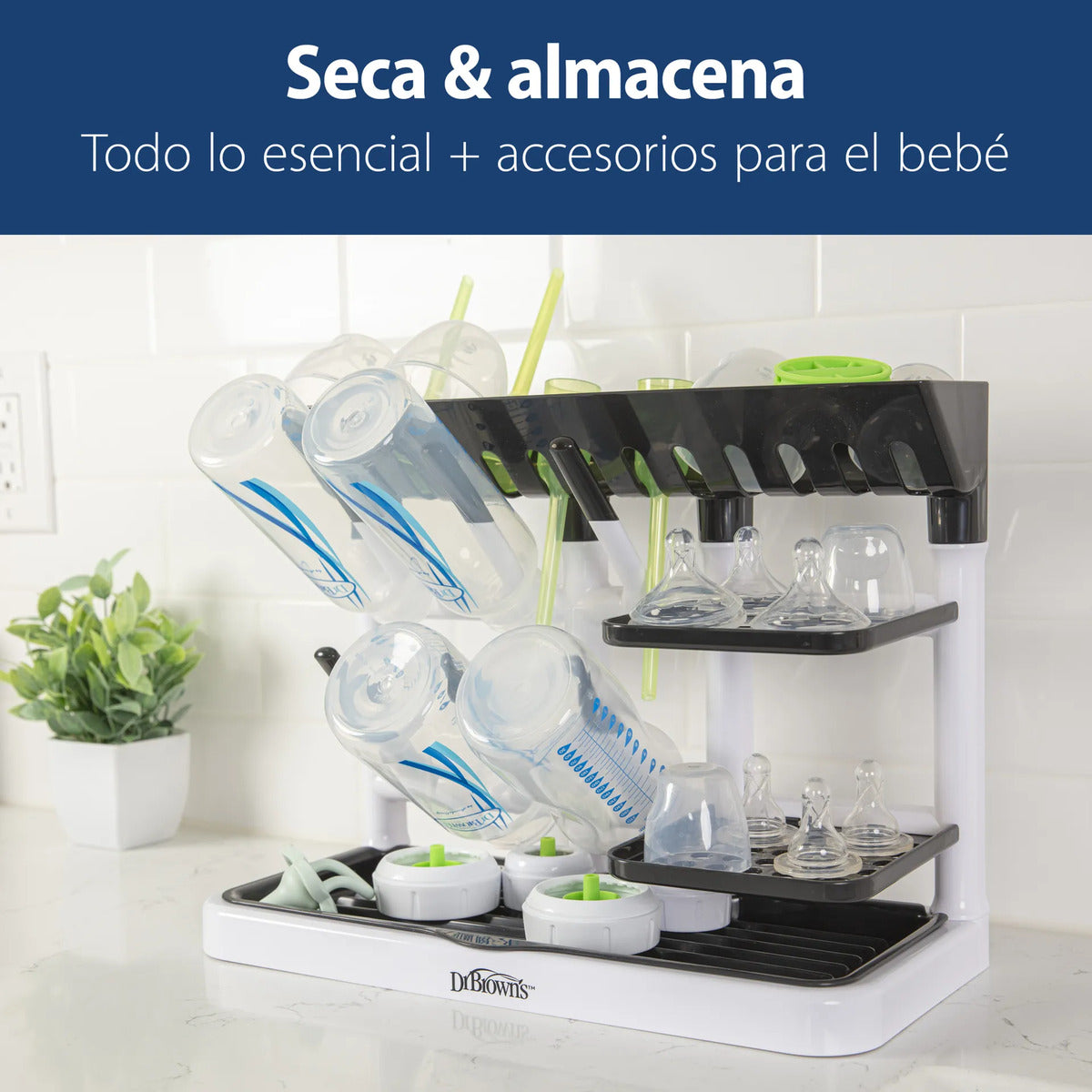 Escurridor Rack Universal Para Mamaderas Dr. Brown's Gris