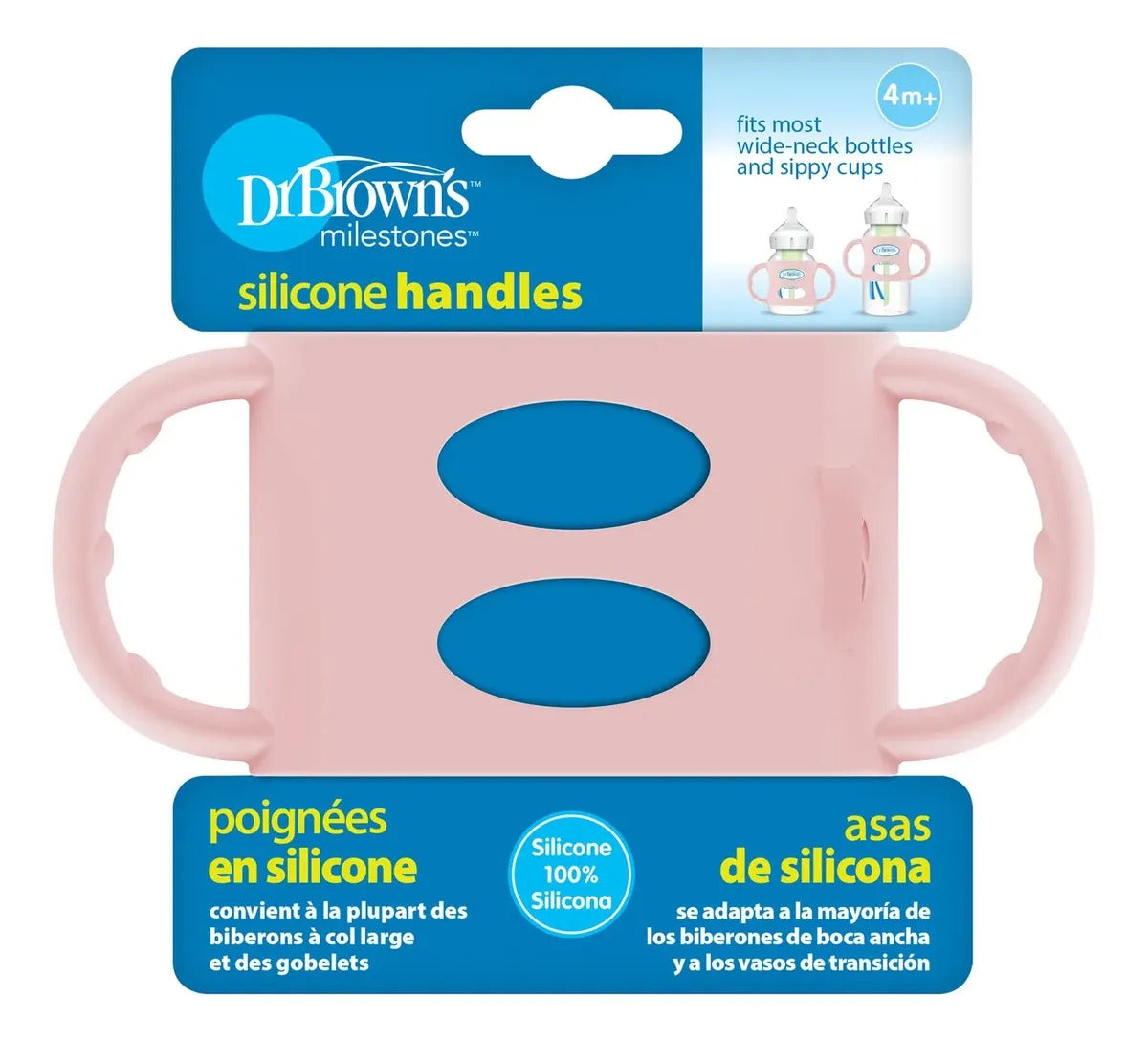 Mango Agarraderas Para Mamaderas Boca Ancha Dr. Brown's Rosa