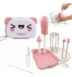 Kit Limpieza Mamaderas Portátil Escurridor Cepillo Silicona