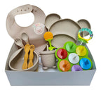 Kit de Alimentación de Silicona con Plato de Osito y Molde · Beige