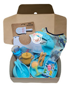 Kit de Alimentación para Bebé con Baberos y Mordedor · Celeste