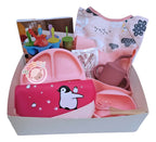 Kit de Alimentación con Plato Dividido, Vaso y Accesorios · Rosa