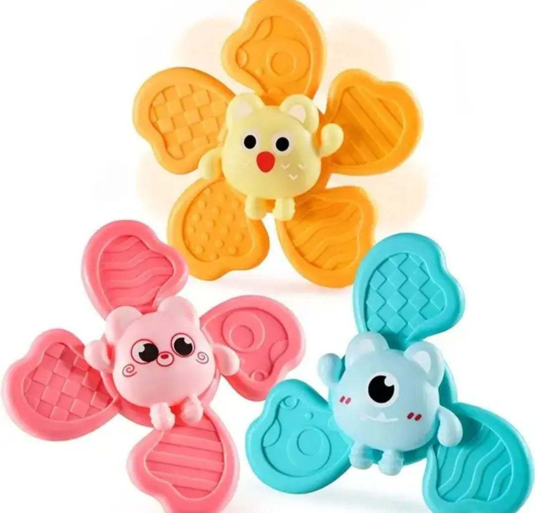 Presentación del set de tres spinners con ventosa
