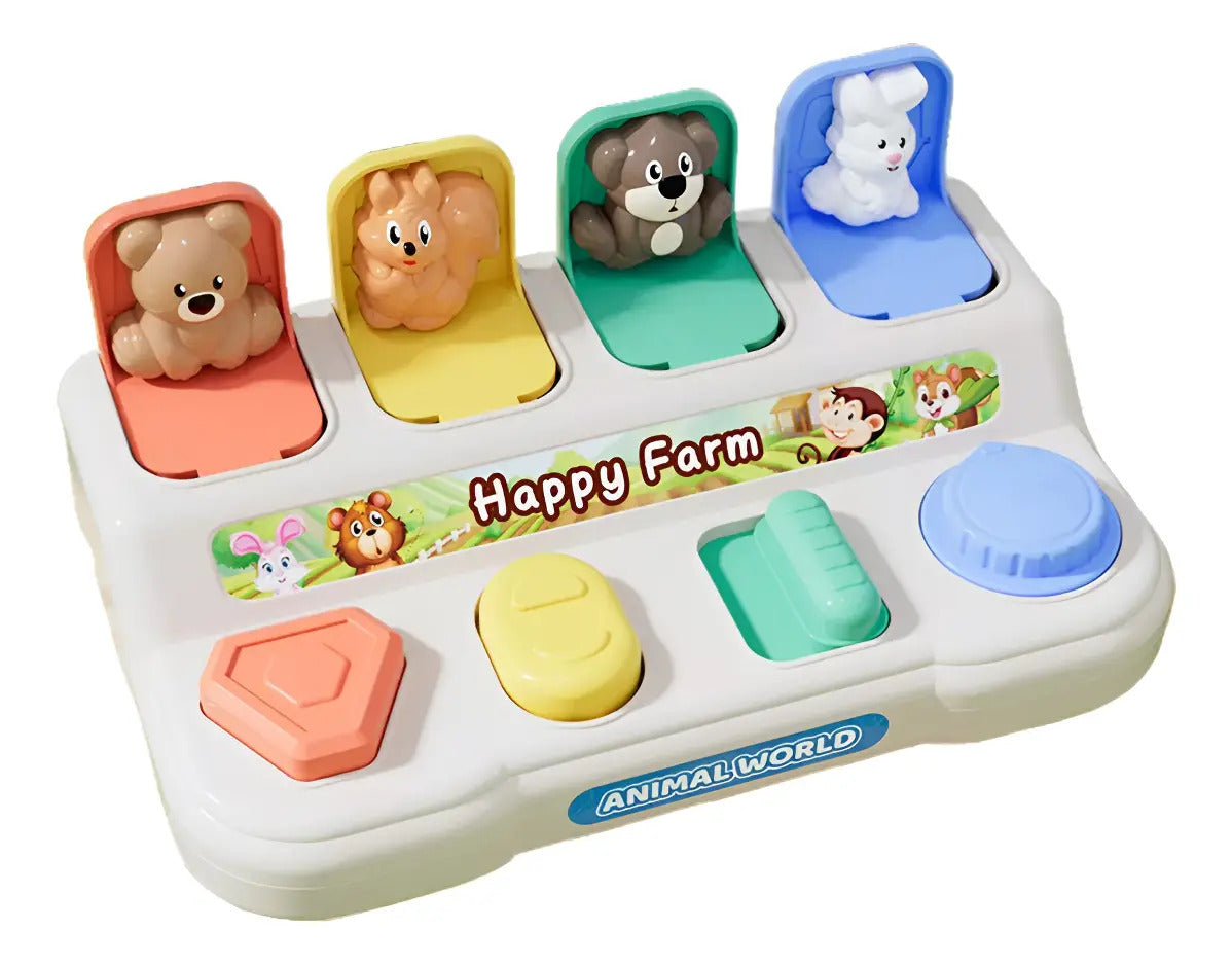 Juguete Causa Y Efecto Para Niños Caja Animalitos Juego
