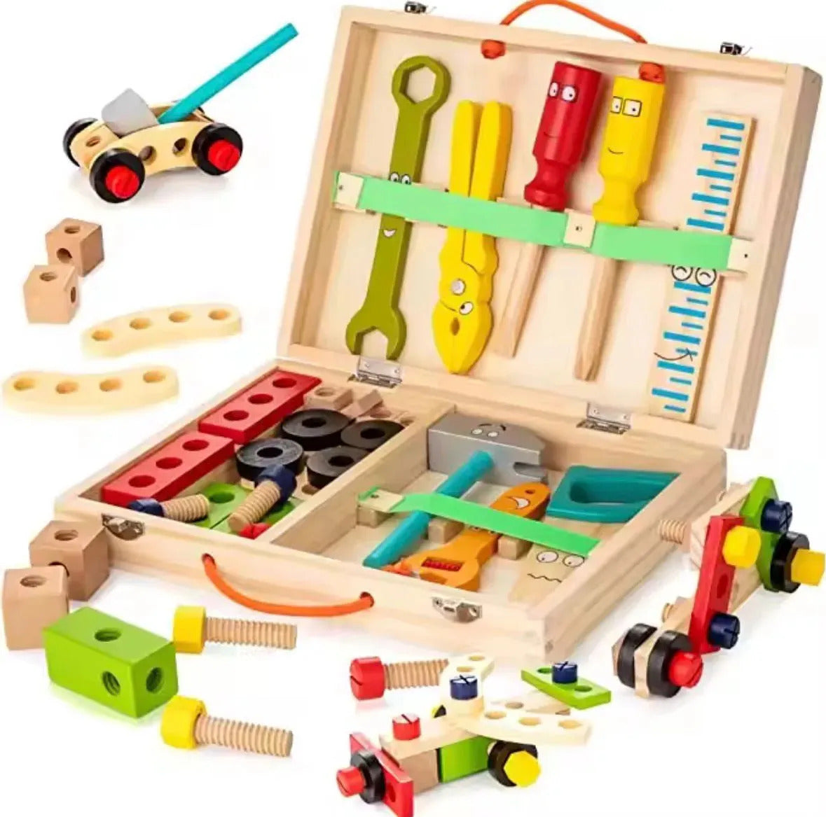 Caja De Herramientas De Madera, Juguete Didáctico Montessori