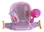 Kit de baño 018 rosa con malla, regadera y termómetro