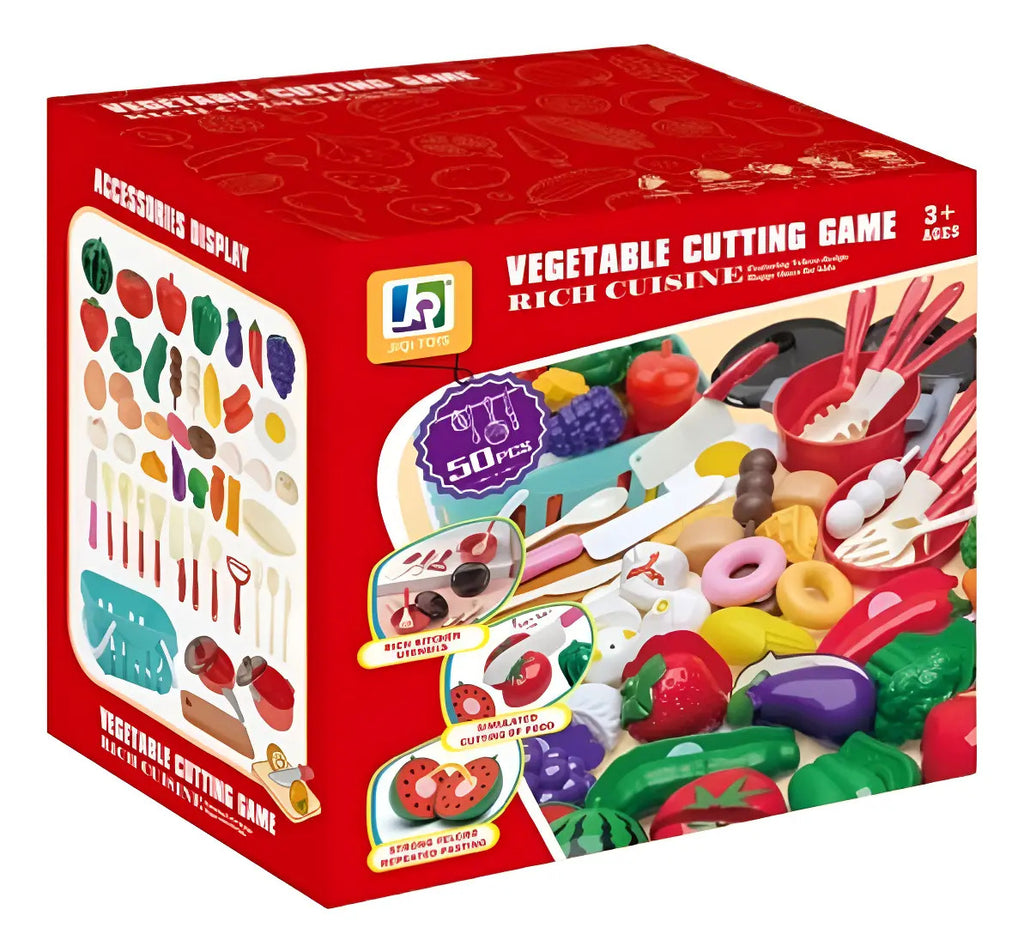 Caja del set de frutas y verduras de juguete de 50 piezas ALI-0582