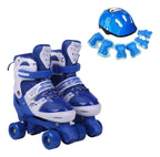 Patines roller con casco y protectores, azul, talla M 34 a 37