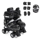 Patines roller con casco y protectores, negro, talla S 29 a 33