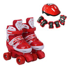 Patines roller con casco y protectores, rojo, talla M 34 a 37