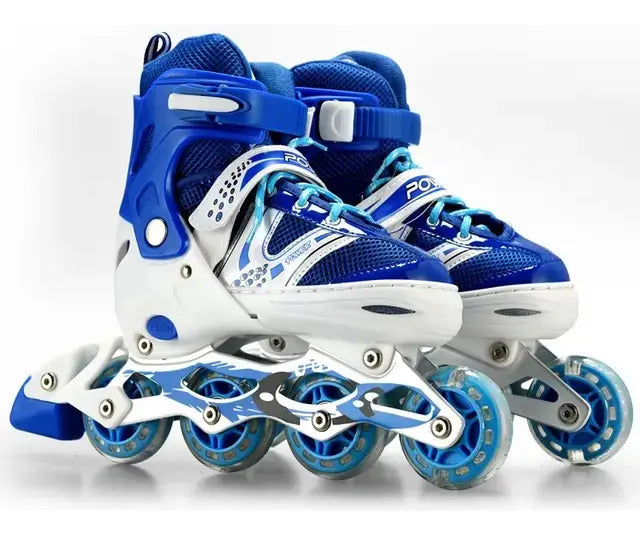 Patines lineales azules, vista adicional