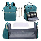 Verde musgo · Mochila Pañalera con Mudador Desplegable