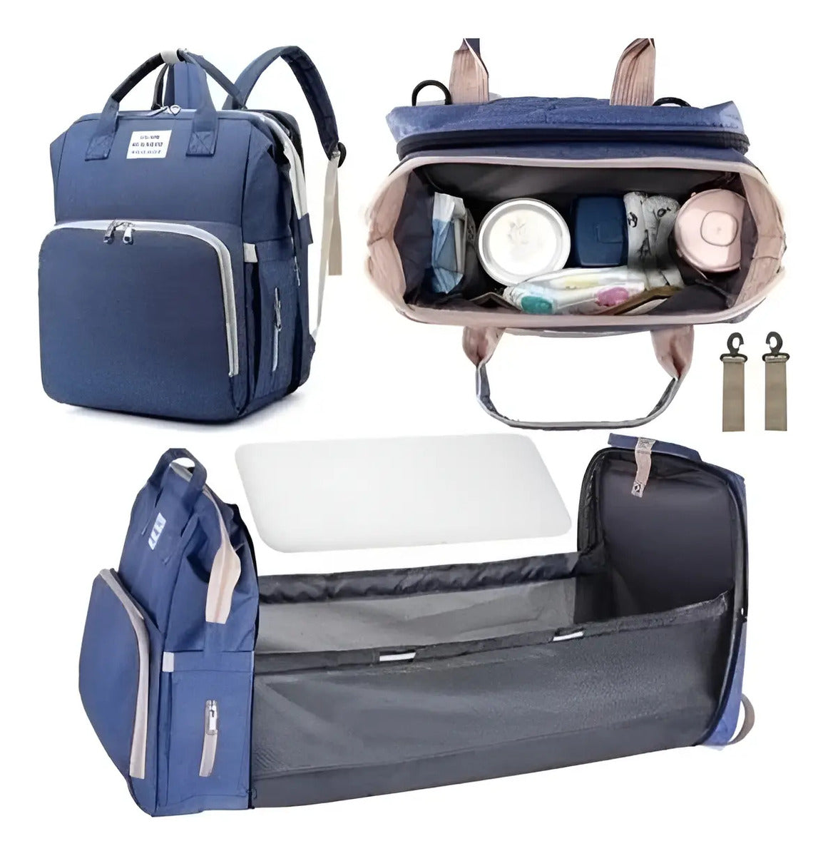 Azul marino · Mochila Pañalera con Mudador Desplegable
