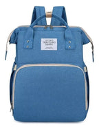 Azul · Mochila Pañalera con Mudador Desplegable