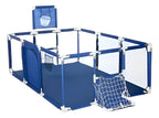 Corral Seguridad Bebes Con Aro Y Portería 180cm + Pelotas: Color: Azul marino; Diseño de la tela: Corral