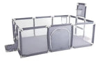 Corral Seguridad Bebes Con Aro Y Portería 180cm + Pelotas: Color: Gris; Diseño de la tela: Corral