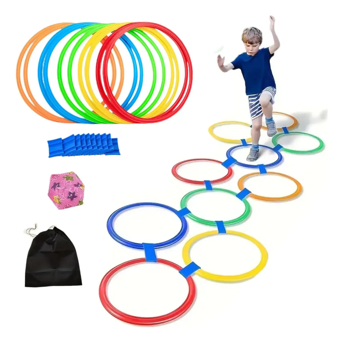 Set de diez aros de agilidad con conectores